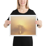 Framed "Behind the Morning Mist" Photograph